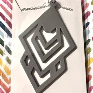 Gray wood pendant necklace